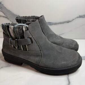 Earth Origins Women's Gray Cow Suede Tate Boots Sz 9.5 Water Repellent Casual